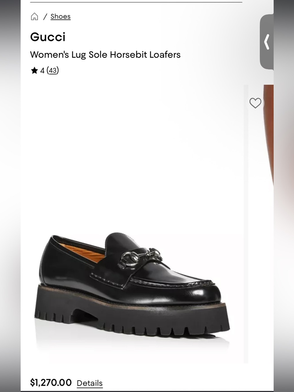 Gucci Horsebit Platform Lug Sole Black Leather Loafers